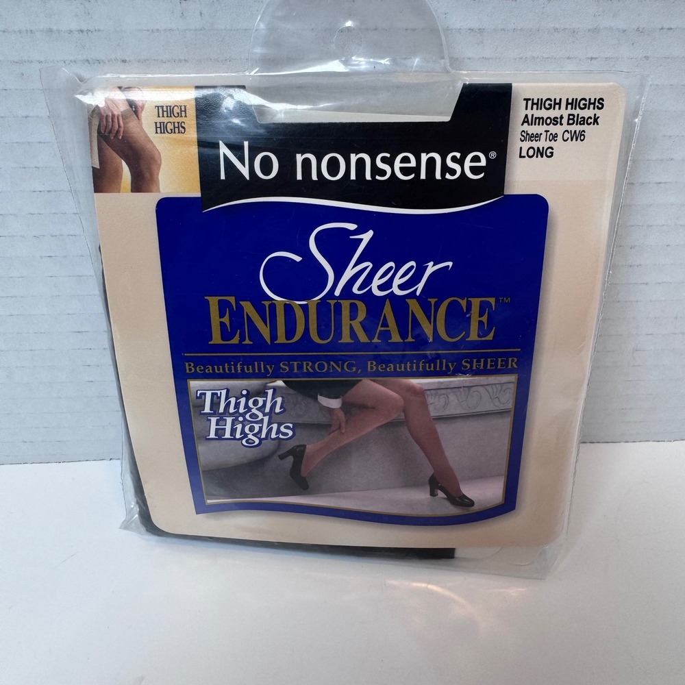 No nonsense Thigh Highs Women Long Almost Black Sheer Endurance Reinforced Toe